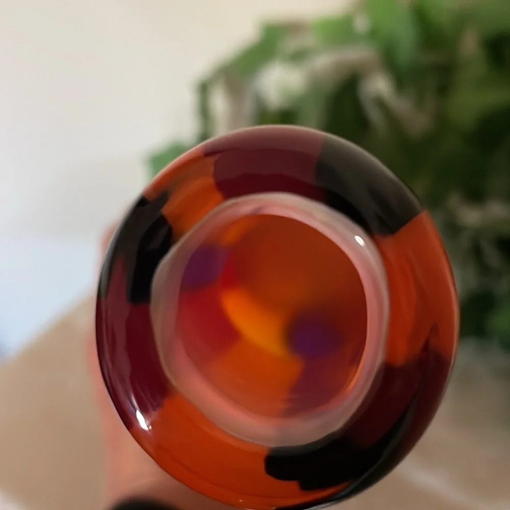 Exquisite Vintage Murano Cased Tri-Colored Striped Vase! - Picture 10 of 15